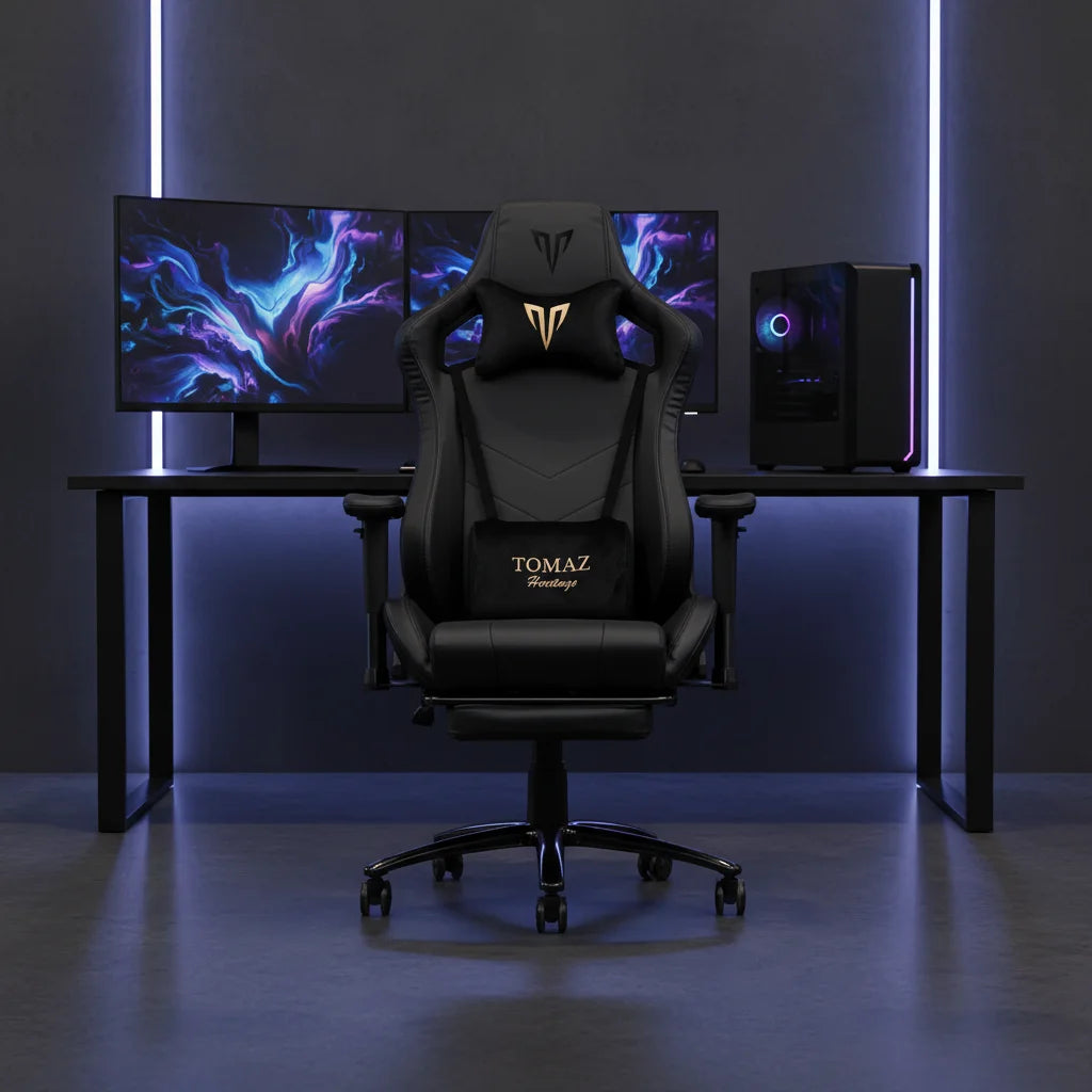 Reclining Gamer Seat Tomaz High Quality Customized Brown Ergonomic Computer Desk Height Adjustment Feature Computer Gaming
