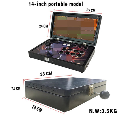 Custom 14-inch Screen Portable Folding Arcade Machine Joystick Gaming Box Arcade Machine Barton Retro Entertainment Game Machine