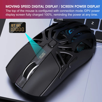 Hot 3 Mode Tri-mode Gaming Mouse Wireless Silent RGB Honeycomb Gaming Mouse Ergonomic 2.4G/BT/Wired E-sports Mice for PC
