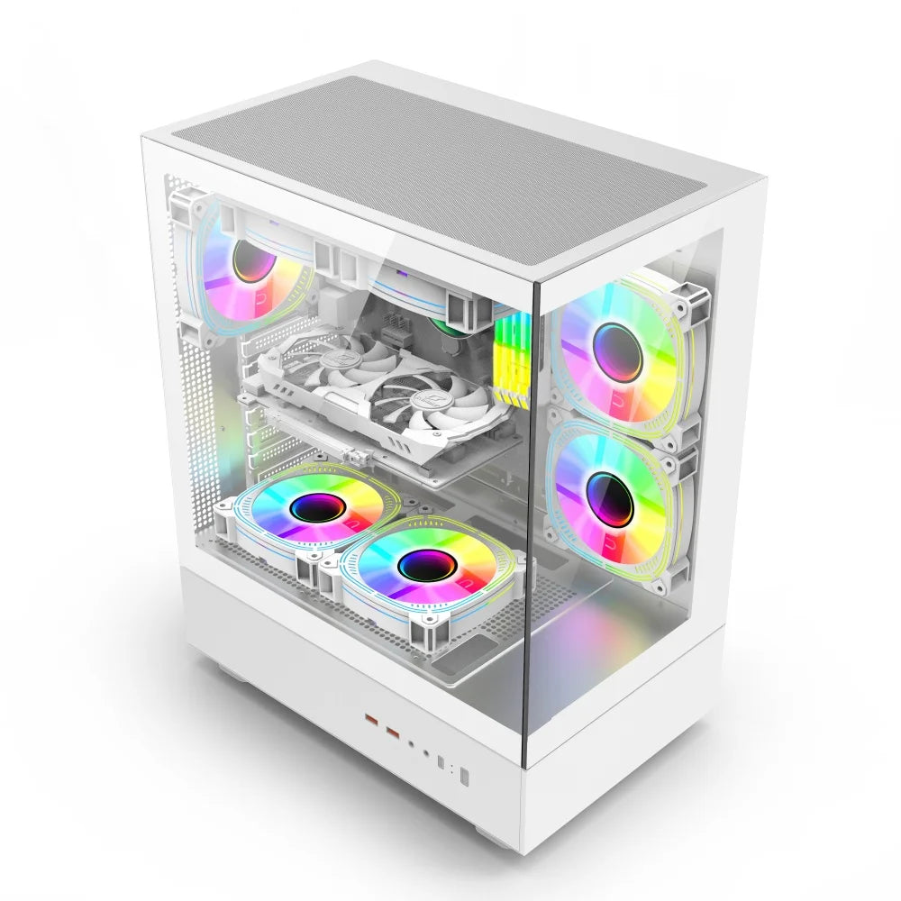 New Arrival Computer MATX Gaming Transparent Case Cabinet CPU Chassis for Desktop With Tempered Glass PC Case
