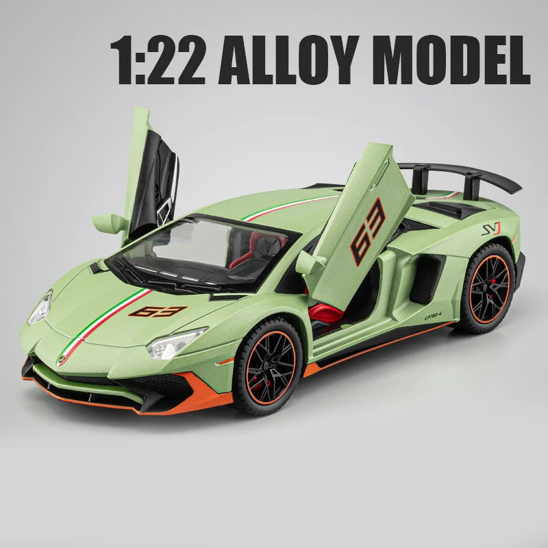 Jiaye 1/24 LP780 Metal Car Model Pull Back Custom Diecast Model As a Children's Collectible Toys