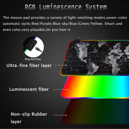 Large RGB Gaming Mouse Pad XXL Customize Size Rgb Led Anti-slip Mouse Pad