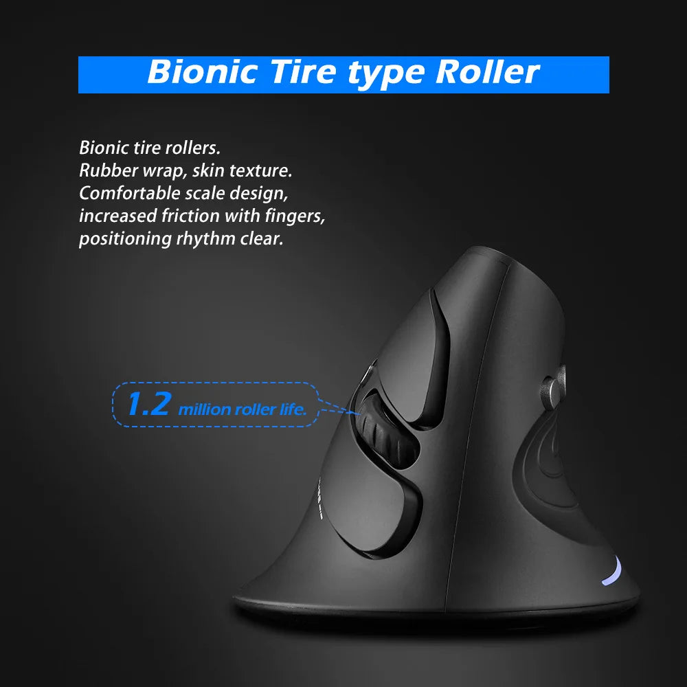 ZELOTES F-17 2.4GHz Wireless Right-Handed Gaming Mouse Vertical Optical Design RGB Backlit 6 Keys with 3 Adjustable DPI