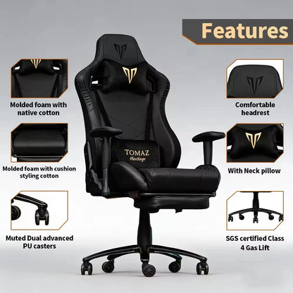 Reclining Gamer Seat Tomaz High Quality Customized Brown Ergonomic Computer Desk Height Adjustment Feature Computer Gaming