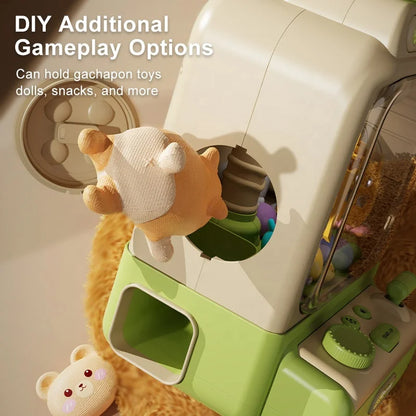 Children Grasp Doll Machine Toy Mini Electronic Clawing Doll Machine Household Electric Pinch Small Doll Twisted Egg Machine Toy