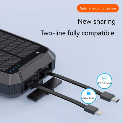 30000mAh Large Capacity Led Light Portable Solar Power Bank Dual Usb TYPE-C 3 Output Solar Charger Mobile Power Bank
