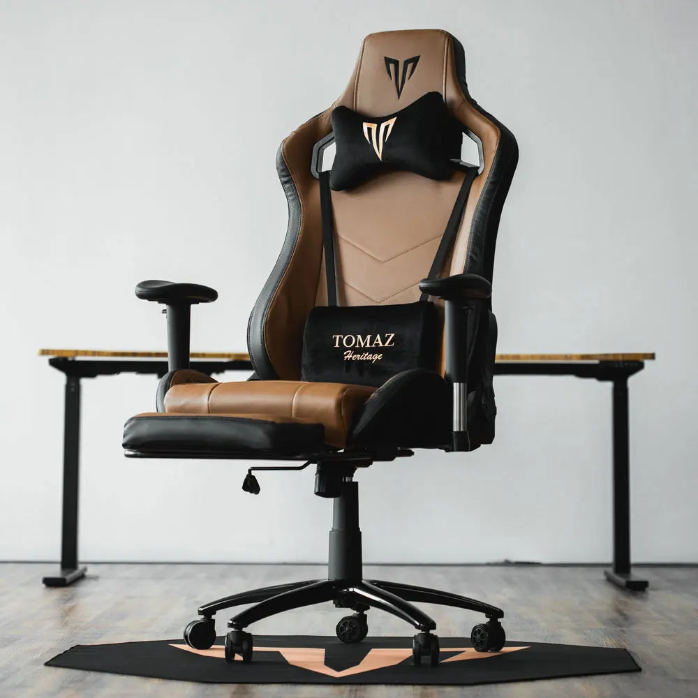 Tomaz High Quality Customized Brown Ergonomic Computer Desk Reclining Gamer Seat Height Adjustment Feature for Computer Gaming