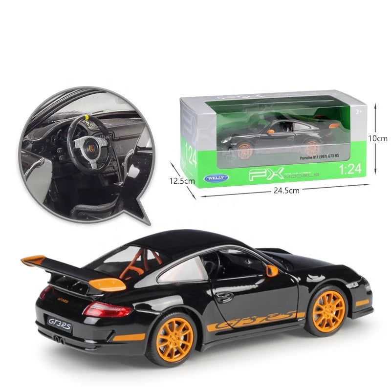 WELLY 1:24 Scale Diecast Model Cars GT3 RS Sports Car Model Alloy Car Model Collection Decoration for Kids Gifts