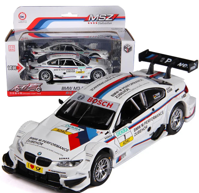 MSZ Manufacturer Die Cast Model M3  Car Alloy Model Six Door  Light Pullback Metal Car Model Toy