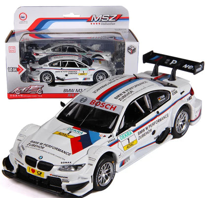 MSZ Manufacturer Die Cast Model M3  Car Alloy Model Six Door  Light Pullback Metal Car Model Toy