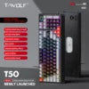 T-WOLF T50 Wired Mechanical Keyboard 85% Keyboard 97 Keys Hot Swappable Blue Switch Gaming USB Wired RGB Light Led Keyboard Game