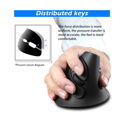 ZELOTES F-17 2.4GHz Wireless Right-Handed Gaming Mouse Vertical Optical Design RGB Backlit 6 Keys with 3 Adjustable DPI