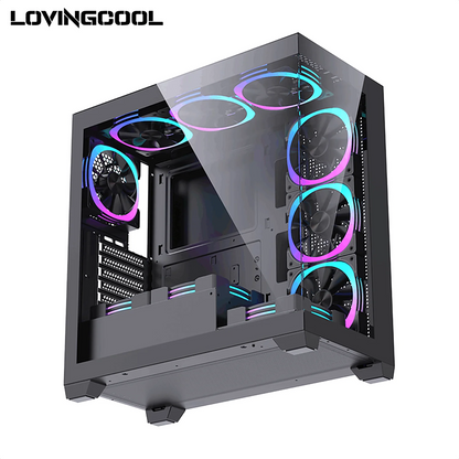 Factory OEM Custom Computer PC Case Game CPU Case Gaming ATX Motherboard with RGB Fan Cabinet Colorful PC Chassis Towers Cooler