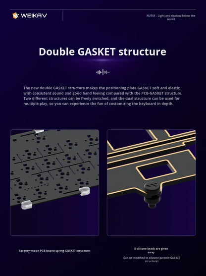 Weikav Nut65 Mechanical 2.4Ghz Wireless Aluminum Customized for Laptops 61 Keys RGB Backlit USB-C Dedicated Gaming Esports