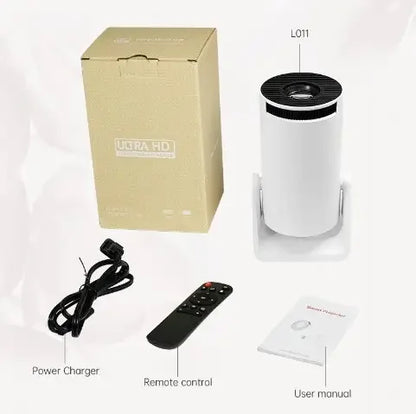 HY300PRO Smart 4K Projector Dual Wifi Bluetooth 5.0 Wireless Screen Projection Mobile Power Supply Indoor Portable Projector