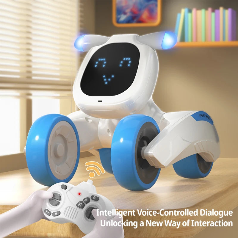 Voice Activated Dog Robot Puppa Gesture Sensory Remote Control Intelligent Educational Robot Toy for Companion-DIY