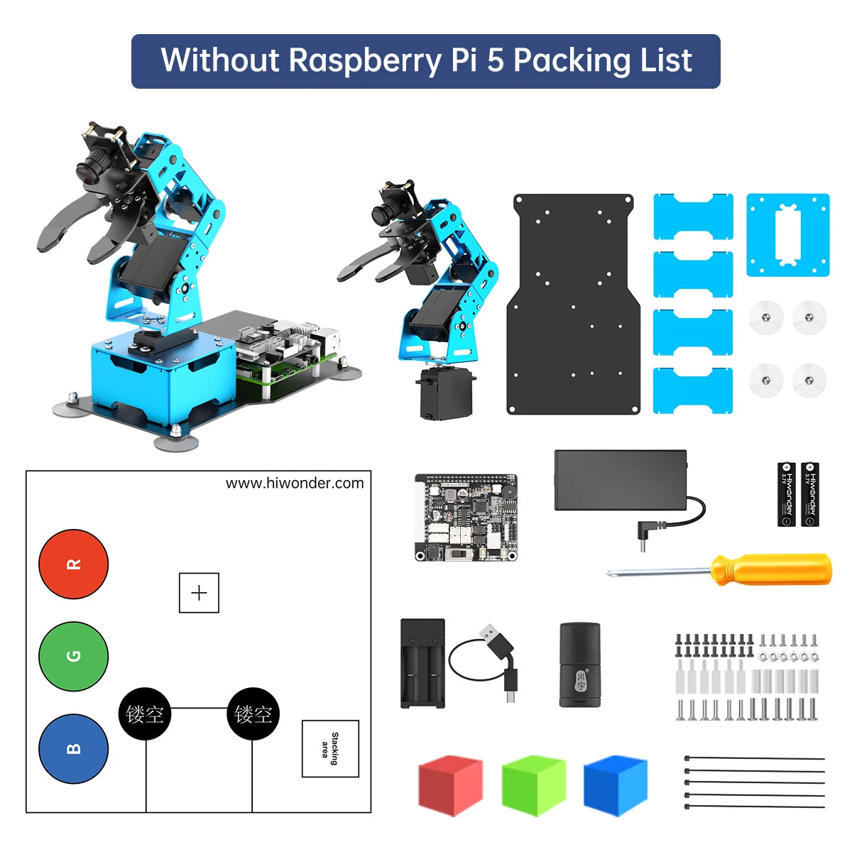 Hiwonder ArmPi Mini 4DOF Vision Robotic Arm Powered by Raspberry Pi Support Python, OpenCV Target Tracking for Beginners