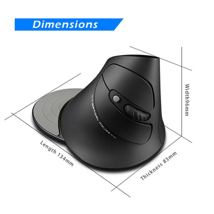 ZELOTES F-17 2.4GHz Wireless Right-Handed Gaming Mouse Vertical Optical Design RGB Backlit 6 Keys with 3 Adjustable DPI