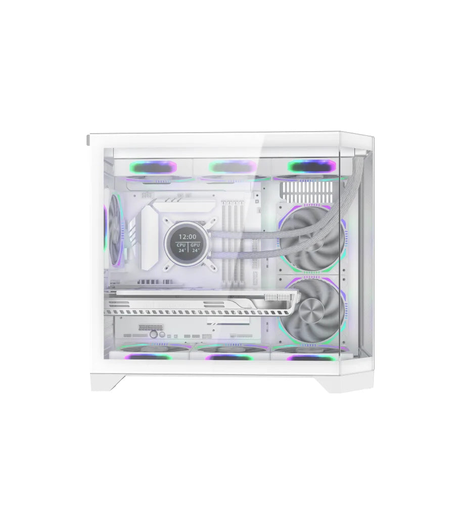 New Custom White Micro ATX Computer Cases Towers RGB Gamer PC Cabinet Chassis Desktop Casing Gaming PC Case