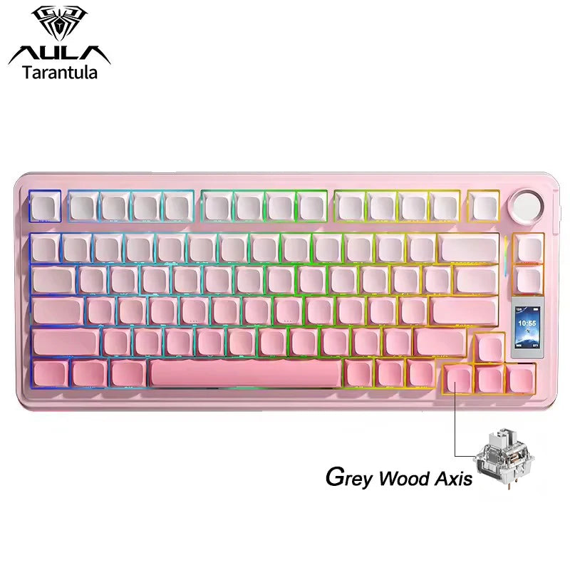 Aula S75Pro Gaming Triple-Mode Smart Screen Mechanical Keyboard