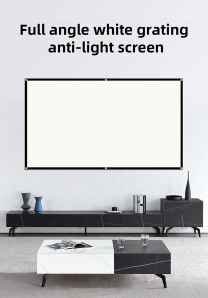 SXZ 60 Inches 16:9 Matt White Grating Anti-light Effect Gain 2.0 Brightness 120 Angle Home Outdoor Projector Screen