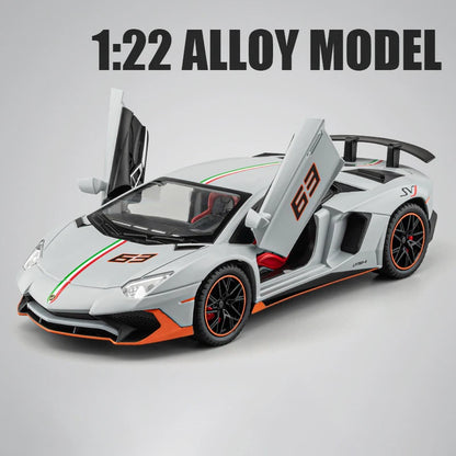 Jiaye 1/24 LP780 Metal Car Model Pull Back Custom Diecast Model As a Children's Collectible Toys