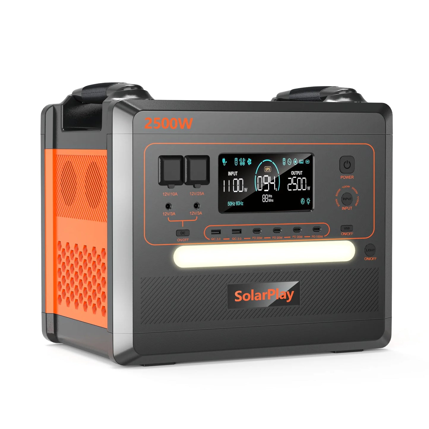 Solarplay, High Capacity 2500W Energy Storage Mobile Power, Solar Power Station