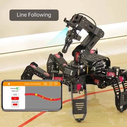 SpiderPi Pro: Hiwonder Hexapod Robot with AI Vision Robotic Arm Powered by Raspberry Pi 5