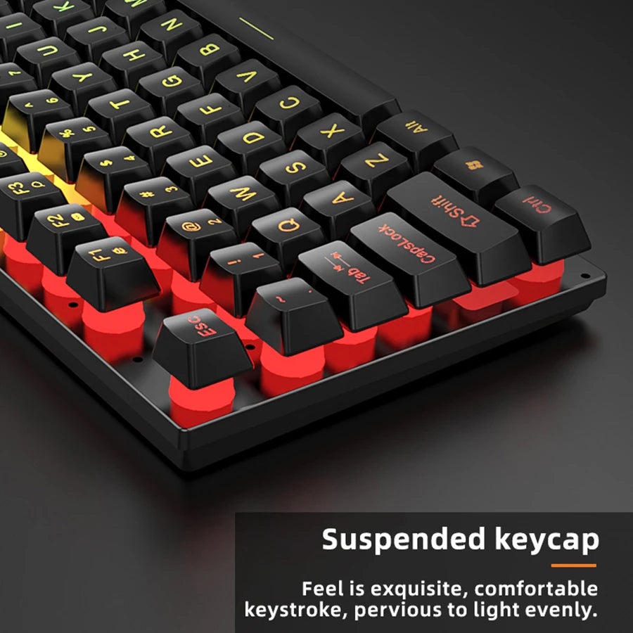 CT4-01 Gamers Combo Set Rainbow Backlit Wired Gaming Four-piece 4 in 1 Keyboard Mouse Headset Mouse Pad Combos for Computer