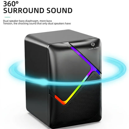 Hot Selling E-Sports Wired Speaker Mini Portable Desktop Laptop USB Multimedia Subwoofer RGB LED Lighting 2-Way Audio Gaming