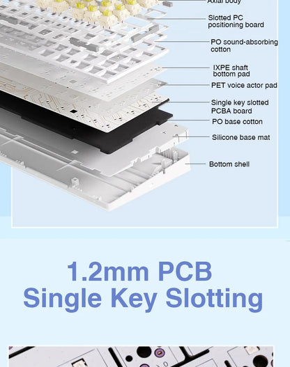 AULA F75 Mechanical Keyboard Wired/2.4G Wireless RGB PBT 75% Layout Gasket Customized PC Gaming Keyboard