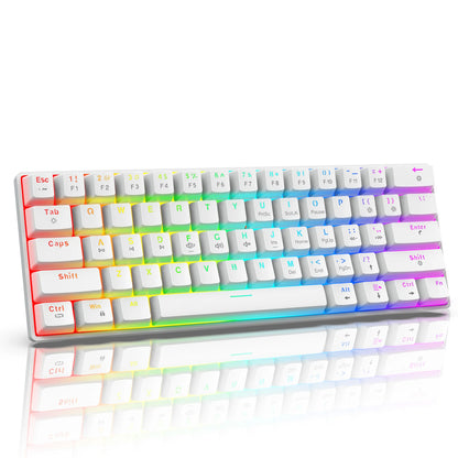 Blue Red Switch 60% USB Wired 61 Key Small Mini Mechanical Computer Gaming Keyboard