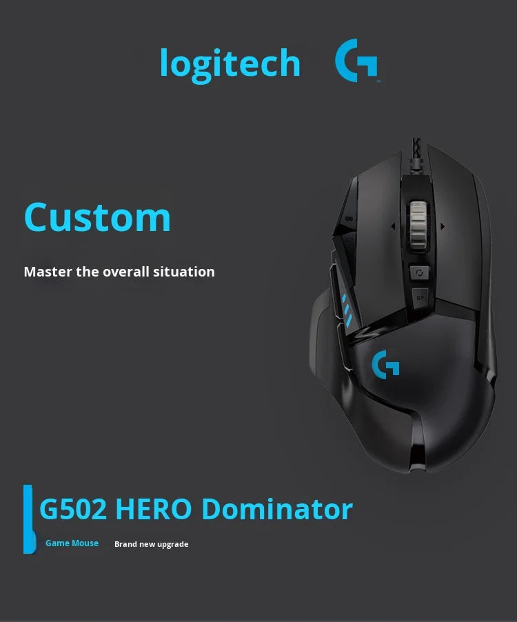 Fully Upgraded for Logitech G502 Hero Wired Gaming Mouse with 16000Dpi RGB Lighting Right-handed Orientation