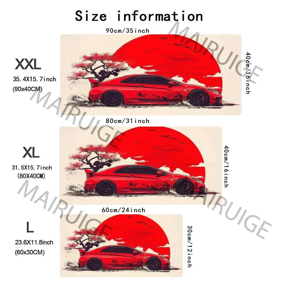 Japanese Painting Style Car Cool Stylish PC Gaming Mouse Pads Gamer Mats Teclado Ergonomic Pad Mat Laptop Office Carpet 900X400