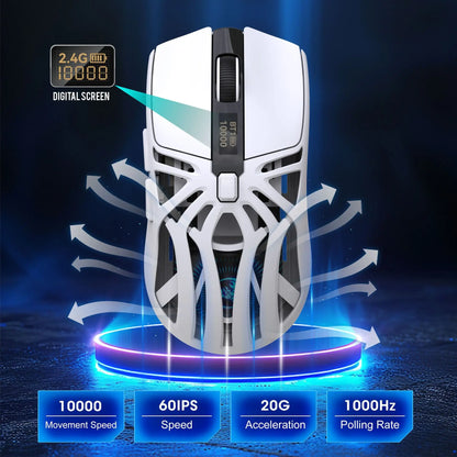 Hot 3 Mode Tri-mode Gaming Mouse Wireless Silent RGB Honeycomb Gaming Mouse Ergonomic 2.4G/BT/Wired E-sports Mice for PC