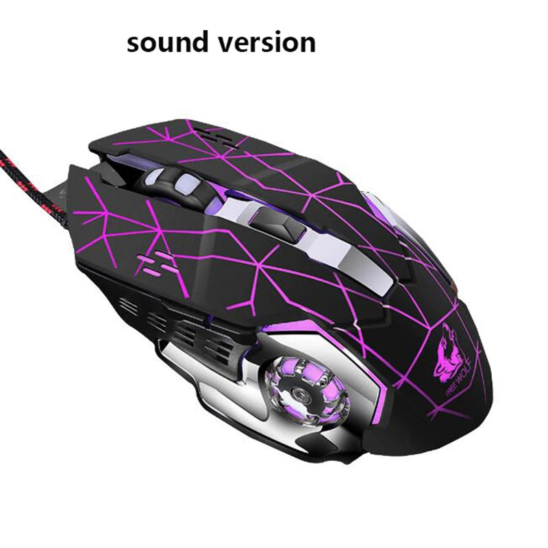 Ergonomic Wired Gaming Mouse With 6 Programmable RGB LED Keys 4000DPI USB Silent Gamer Mice for PC Computer & Laptop