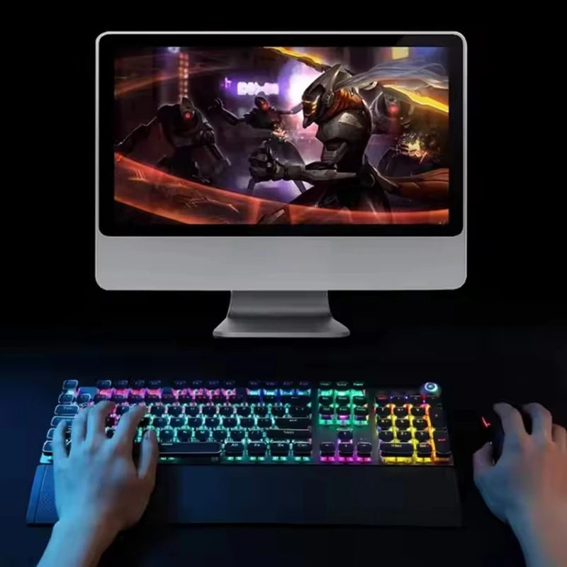 Wholesale AULA F2088 Wired USB 108 Keys Blue Switch 7-RGB Color Lighting Mixed Metal  Mechanical Gaming Keyboard