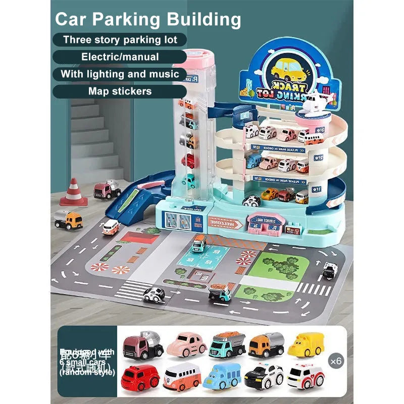 Parking Toys Multi Storey Electric Parking Rotating Amusement Park Toy Car Park Kids