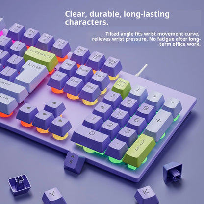 Shiba Ferry GK80 87-Key Membrane Non-Impact USB Wired Gaming Keyboard Rainbow Backlit Anti-Ghosting Multimedia Keys