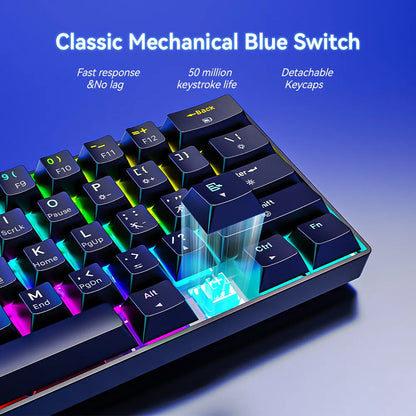 CK23 61-key Three-mode Mechanical Mini Keyboard Brown Switch E-sports Gaming Keyboard