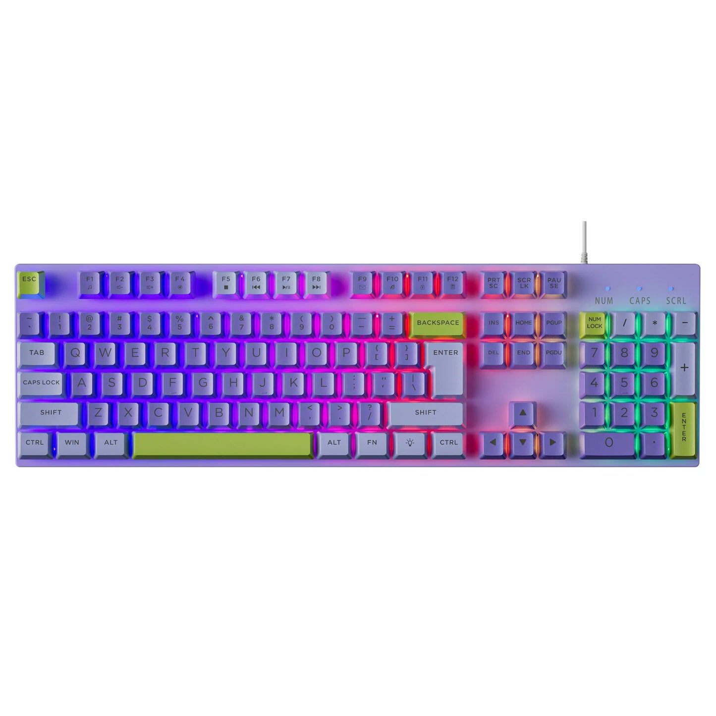 Shiba Ferry GK80 87-Key Membrane Non-Impact USB Wired Gaming Keyboard Rainbow Backlit Anti-Ghosting Multimedia Keys
