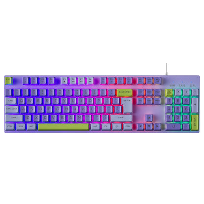 Shiba Ferry GK80 87-Key Membrane Non-Impact USB Wired Gaming Keyboard Rainbow Backlit Anti-Ghosting Multimedia Keys