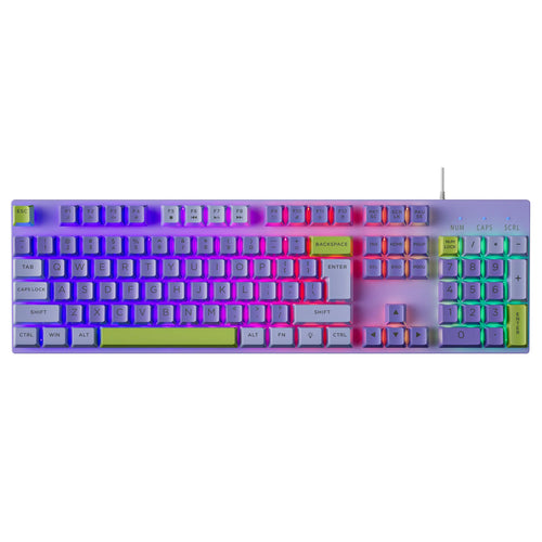 Shiba Ferry GK80 87-Key Membrane Non-Impact USB Wired Gaming Keyboard Rainbow Backlit Anti-Ghosting Multimedia Keys
