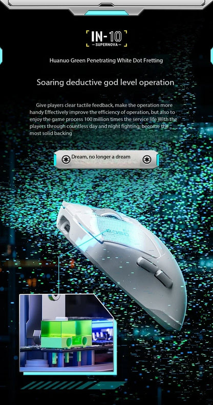 Inphic IN10 3D Ergonomic Lightweight Rechargeable for 2.4GHz Wireless Mouse Programmable 6 Buttons RGB Backlit Gaming