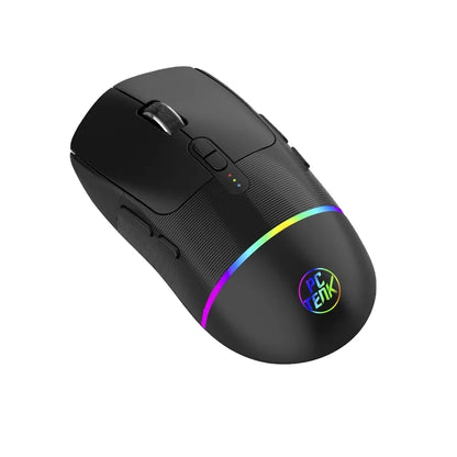 New PC TANK PCTENK XM106B 2.4G+BT5.1+Wired Gaming Mouse 4800DPI RGB Rechargeable 600mAh Type-C for PC Laptop