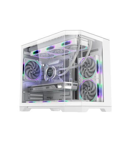 New Custom White Micro ATX Computer Cases Towers RGB Gamer PC Cabinet Chassis Desktop Casing Gaming PC Case