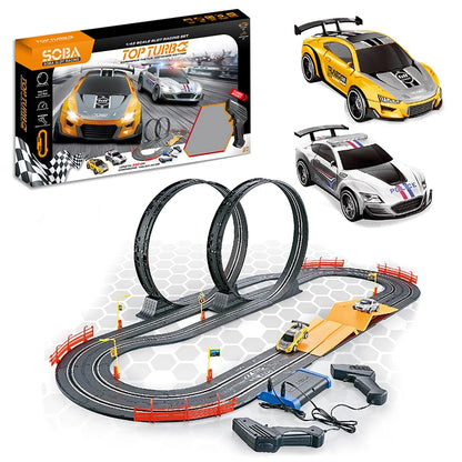 A49-9B 1/43 Scale DIY Slot Car Track Set Wholesale Hand-operate Racing Stainless Steel & Plastic Track Set 5.6 Meter