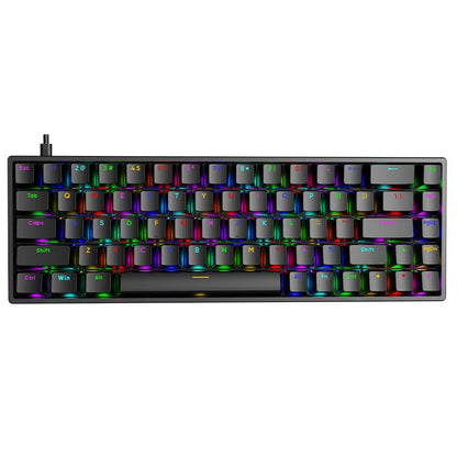Luminous Mechanical Gaming Keyboard 68 Keys Wired Desktop & Laptop Blue & Red Switches
