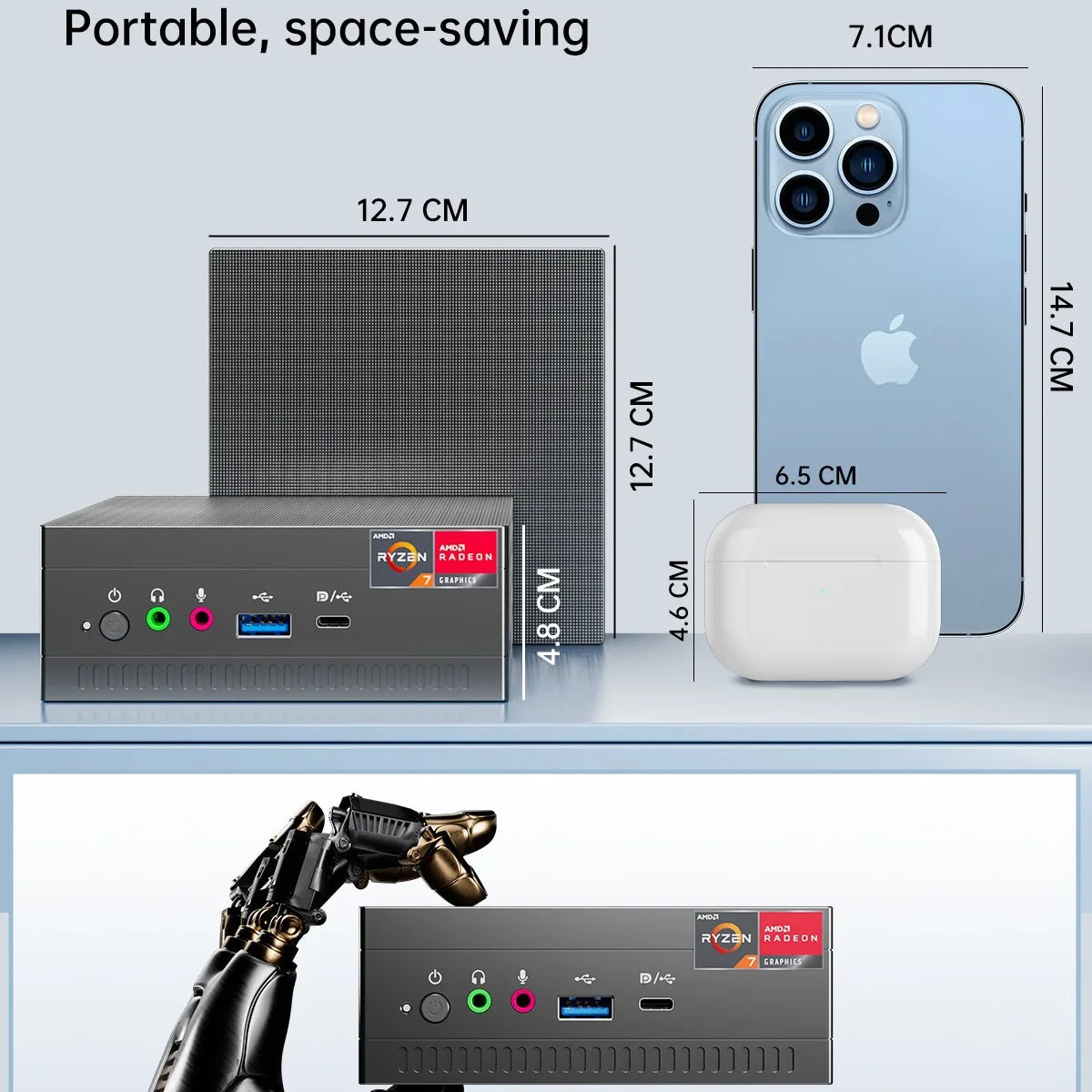 Factory Wholesale Octa Core Mini Gaming PC Computers Professional E-sports Pocket Computer Supports Large  Memory 8core Graphics