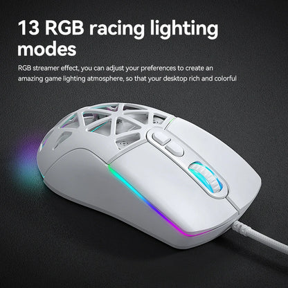 T-WOLF G520 Gaming Mouse RGB Cable Game Mouse INST 8251 Magnetic Back Cover Hole Game Mouse with Software for Laptop Pc Gaming